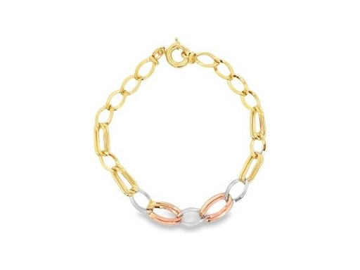 18K Three-Tone Gold Infinity Link Bracelet